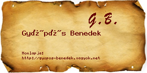 Gyöpös Benedek névjegykártya